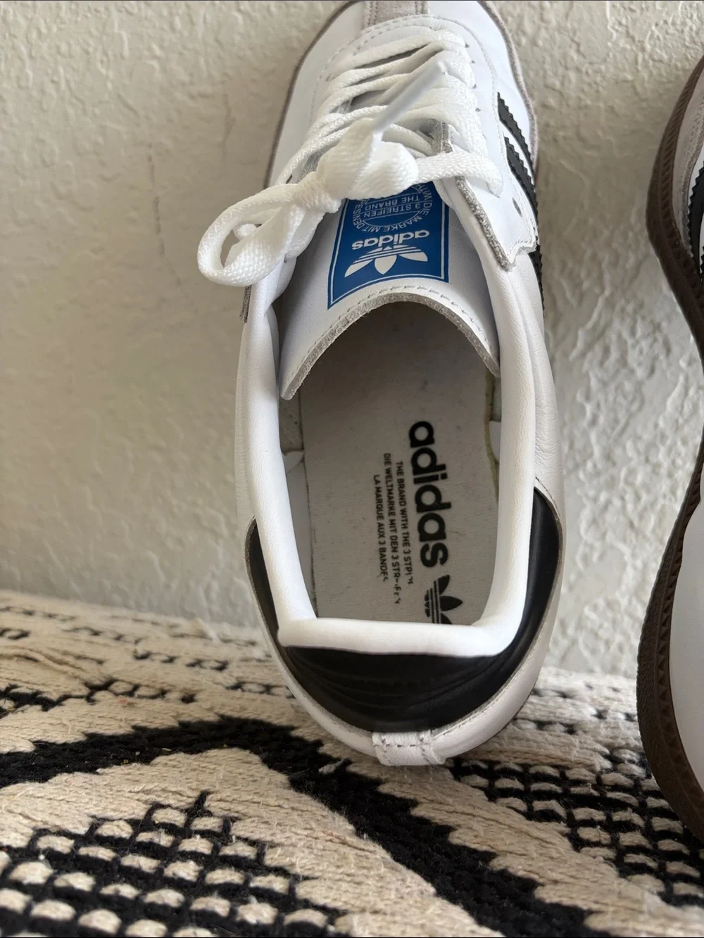 Adidas Samba White Black with Brown Gum Sole Sneakers